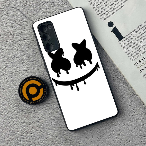 Samsung Galaxy S20 FE - Marshmello Face - Premium Printed Glass soft Bumper Shock Proof Case