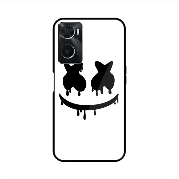 oppo A96 - Marshmello Face - Premium Printed Glass soft Bumper Shock Proof Case