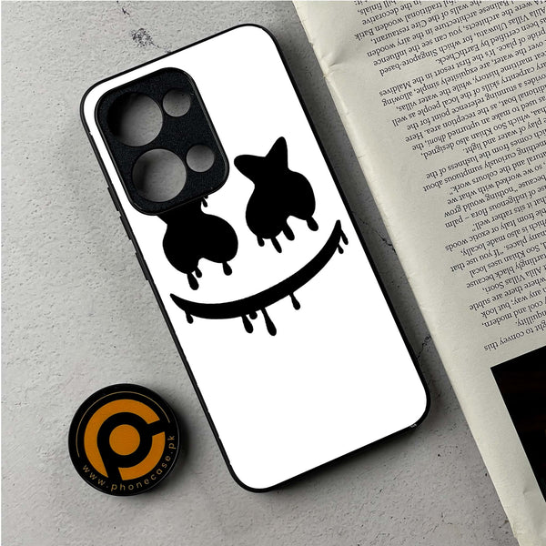Oppo Reno 13 - Marshmello Face - Premium Metal Printed Soft Bumper Shockproof Case