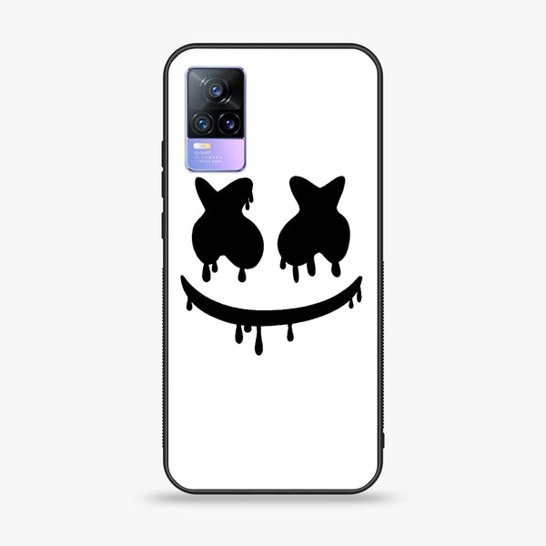 Vivo V21e - Marshmello Face - Premium Printed Glass soft Bumper Shock Proof Case