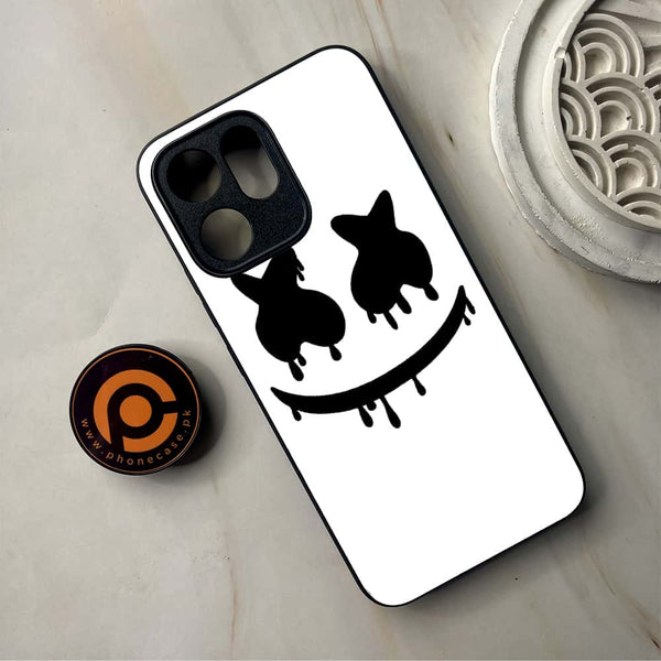Oppo Reno 14F -  Marshmello Face - Premium Metal Printed Soft Bumper Shockproof Case