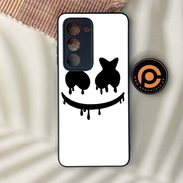 Oppo A5 2025 - Marshmello Face - Premium Metal Printed soft Bumper shock Proof Case