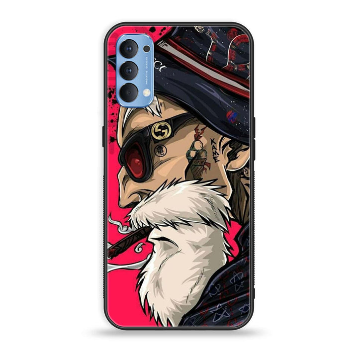 Oppo Reno 4 4G  - Master Roshi  - Premium Printed Glass soft Bumper Shock Proof Case