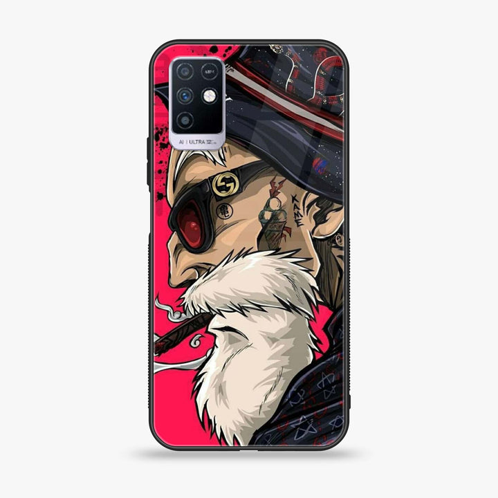 Infinix Note 10 - Master Roshi - Premium Printed Glass soft Bumper Shock Proof Case