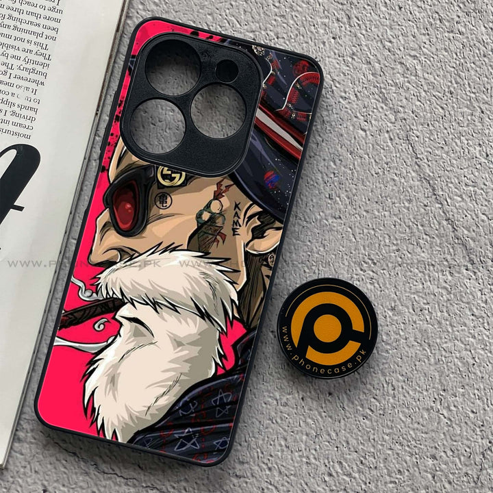 Infinix Smart 8 - Master Roshi - Premium Printed Glass soft Bumper Shock Proof Case