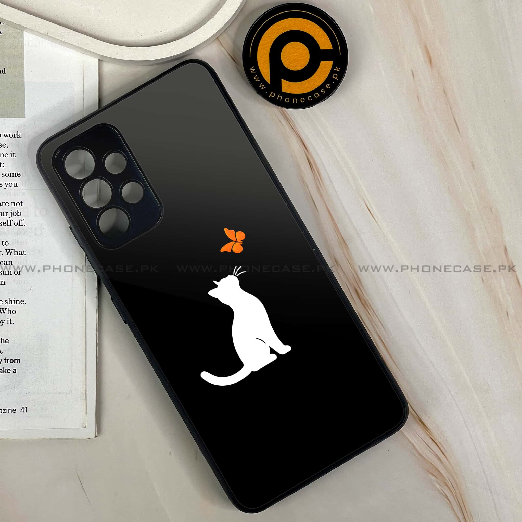 Galaxy A32 - Minimalistic Design Series - Premium Printed Glass soft Bumper shock Proof Case