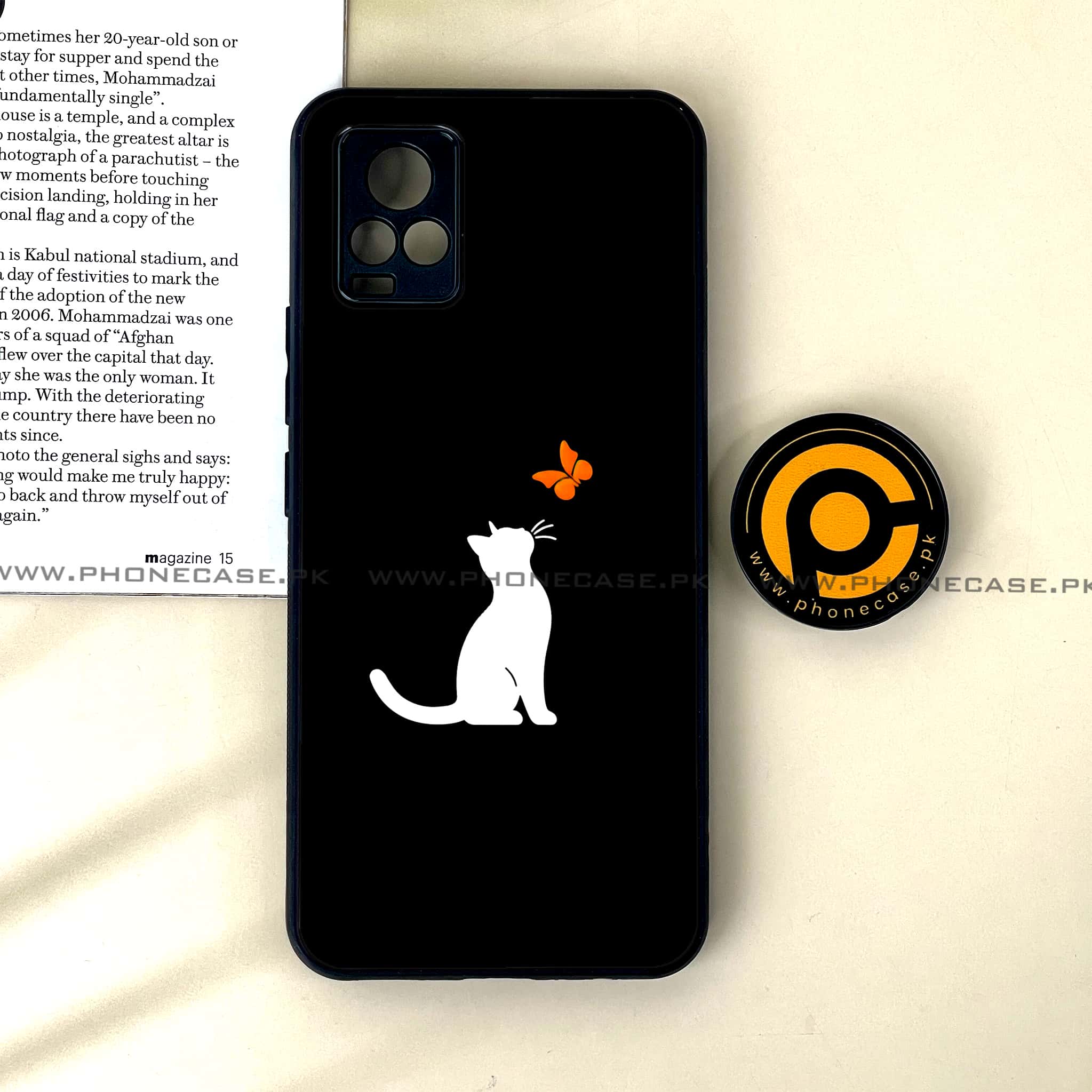 Vivo V20 - Minimalistic Design Series - Premium Printed Glass soft Bumper shock Proof Case
