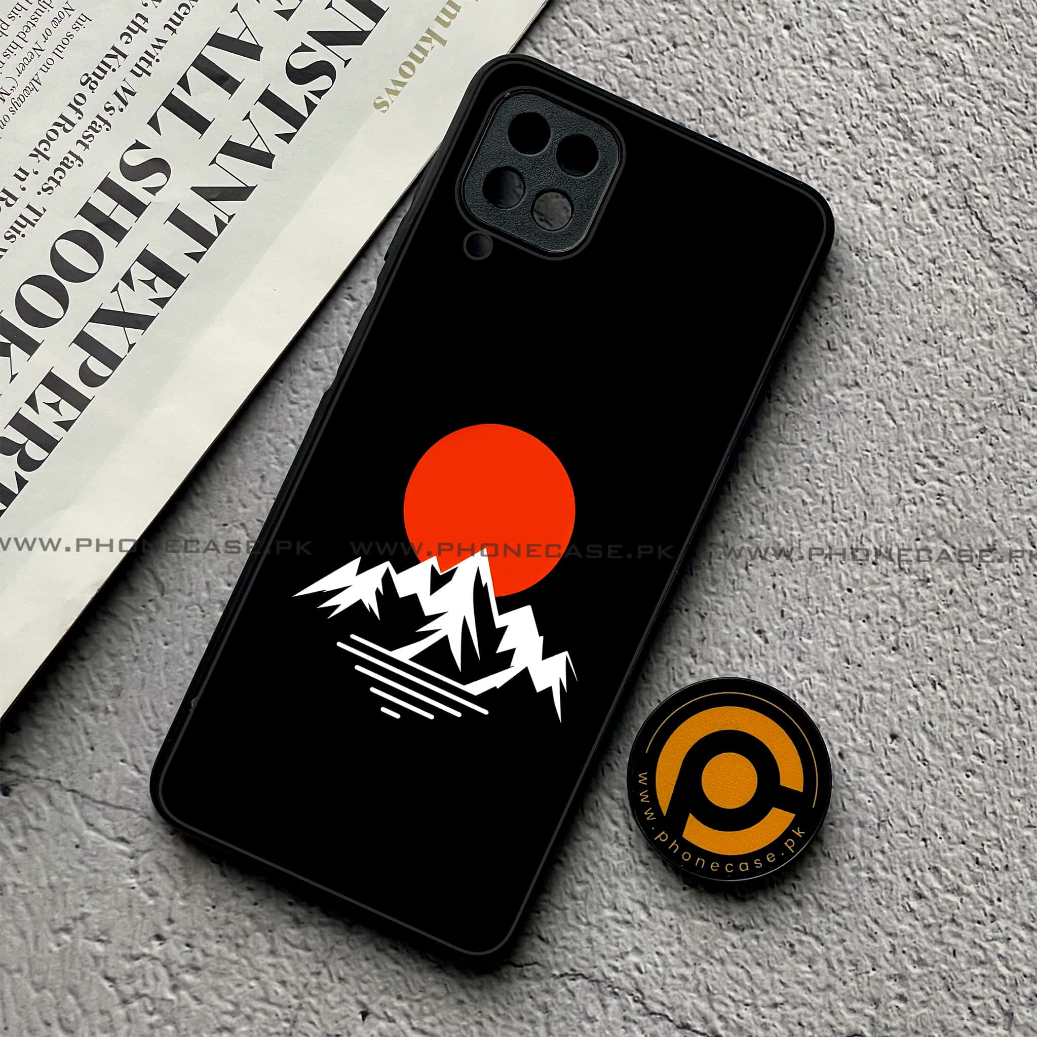 Samsung Galaxy A12 / A12 Nacho - Minimalistic Design Series - Premium Printed Glass soft Bumper shock Proof Case