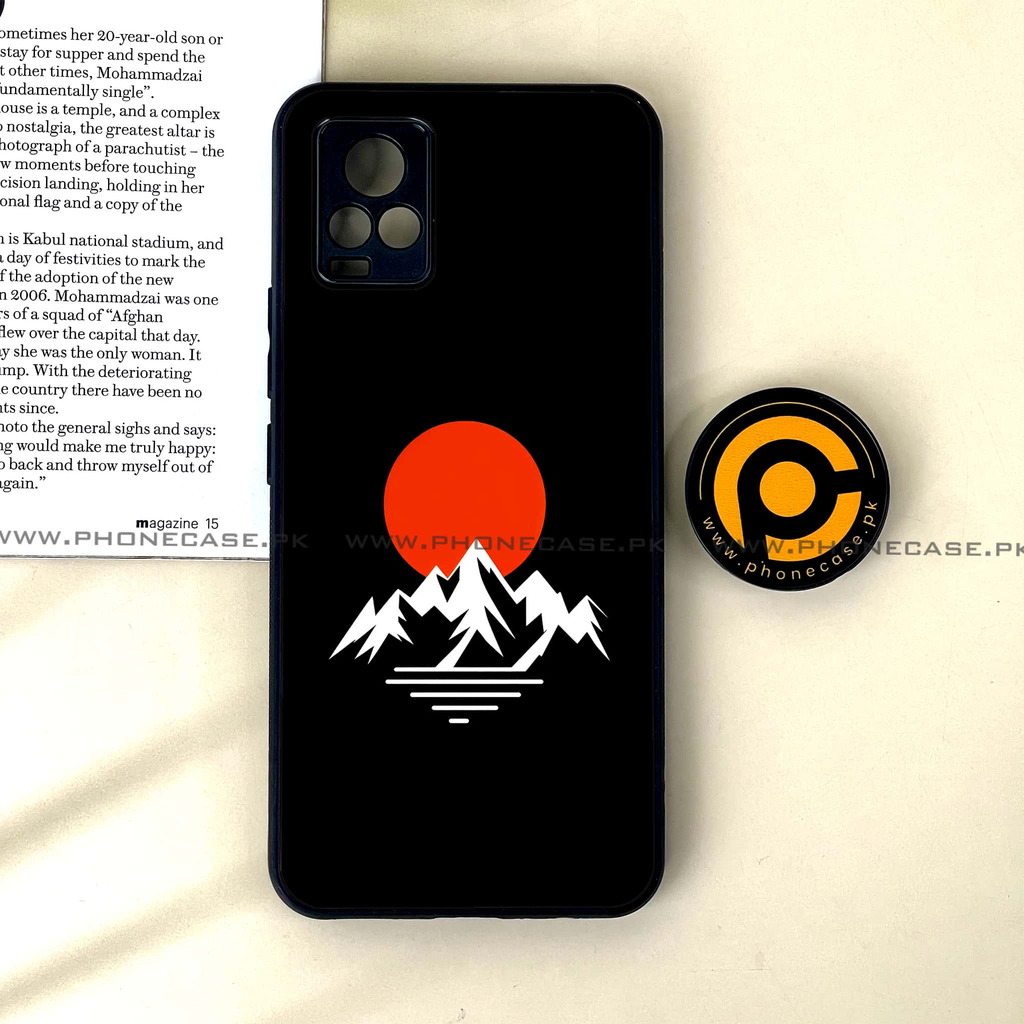Vivo V20 - Minimalistic Design Series - Premium Printed Glass soft Bumper shock Proof Case