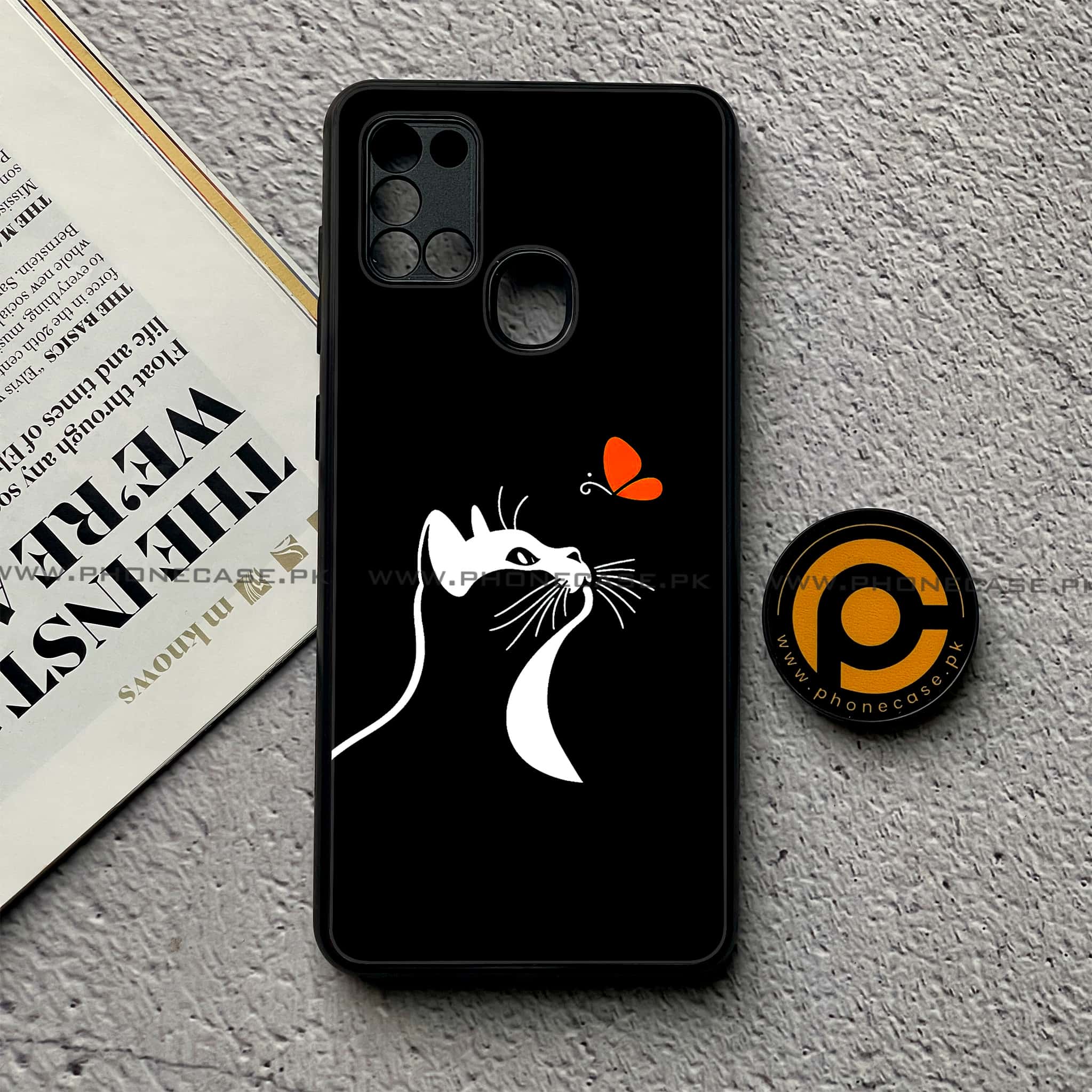 Samsung Galaxy A21s - Minimalistic Design Series - Premium Printed Glass soft Bumper shock Proof Case