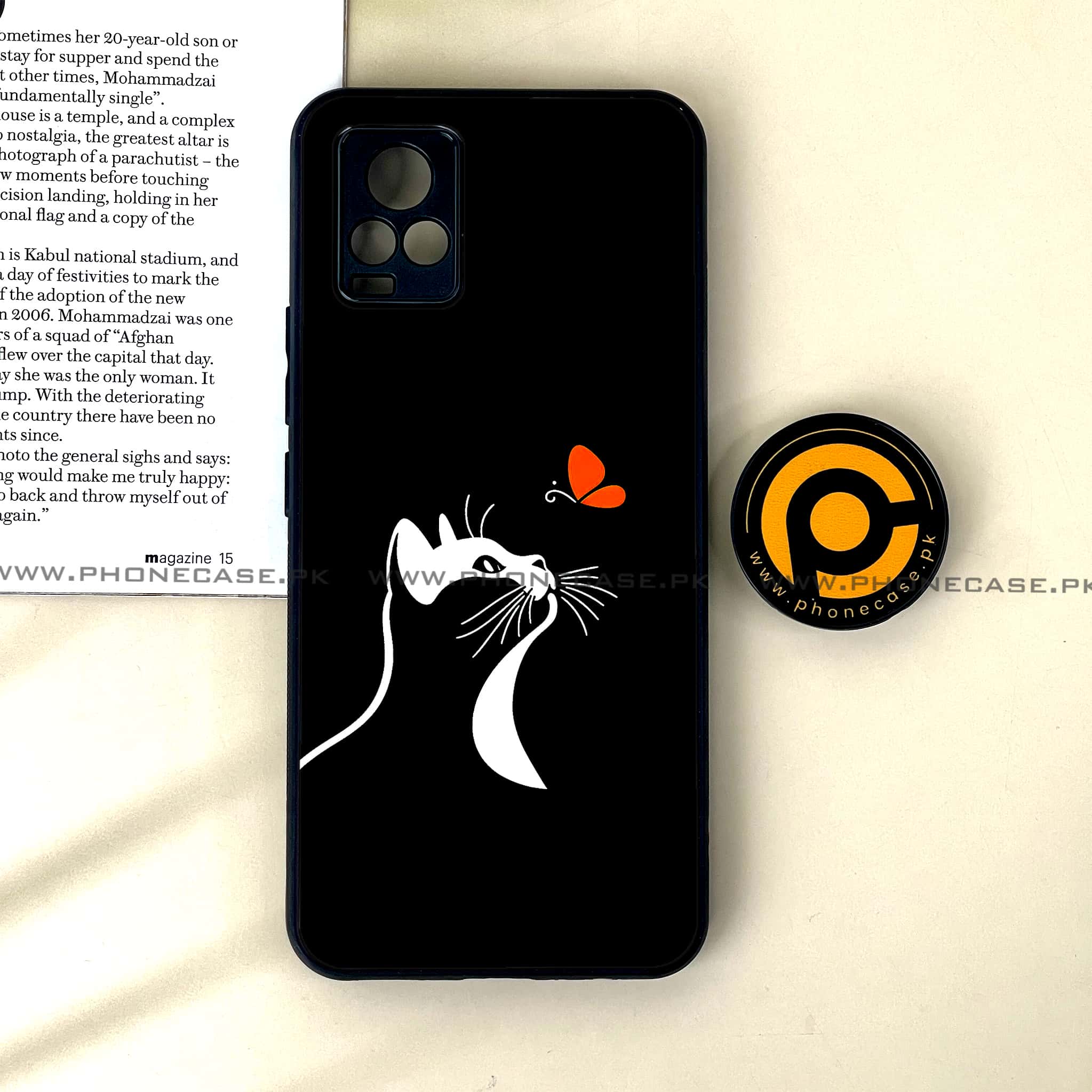 Vivo V20 - Minimalistic Design Series - Premium Printed Glass soft Bumper shock Proof Case