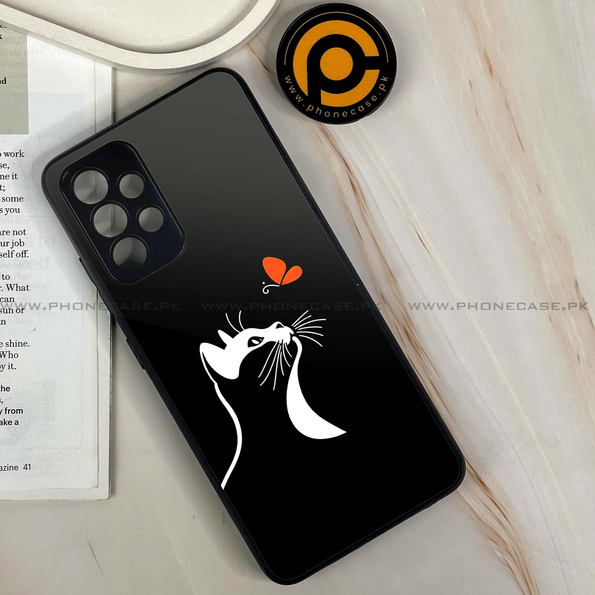 Galaxy A32 - Minimalistic Design Series - Premium Printed Glass soft Bumper shock Proof Case
