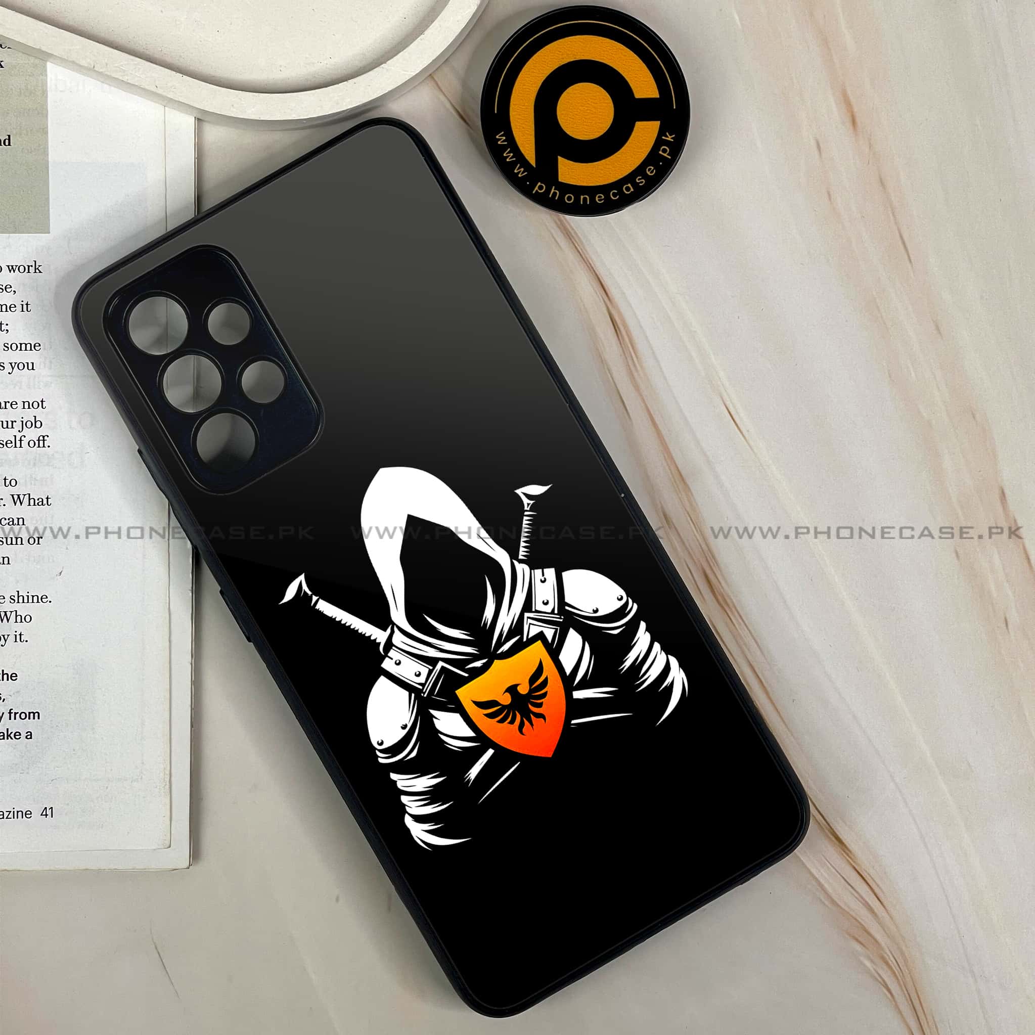 Galaxy A32 - Minimalistic Design Series - Premium Printed Glass soft Bumper shock Proof Case