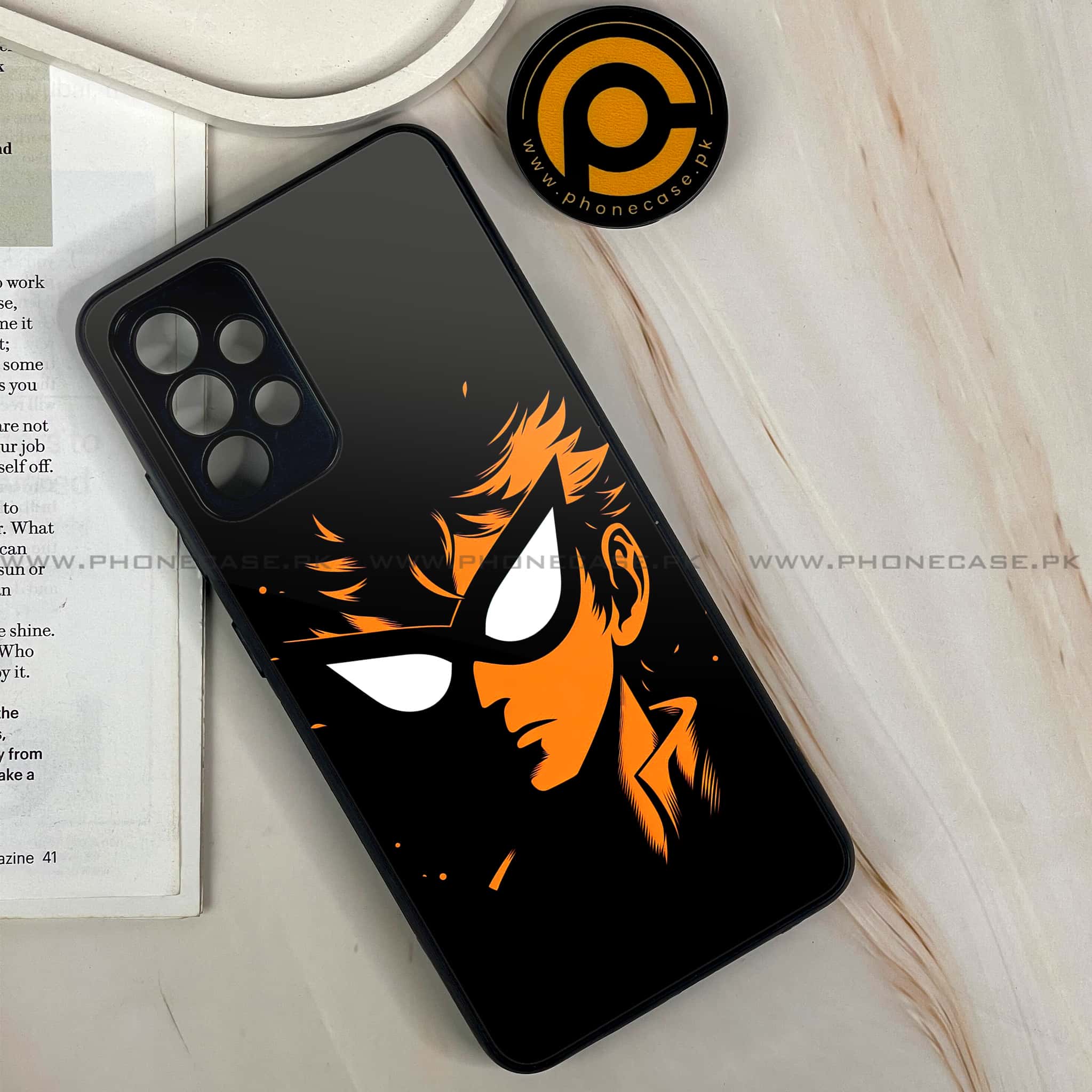 Galaxy A32 - Minimalistic Design Series - Premium Printed Glass soft Bumper shock Proof Case