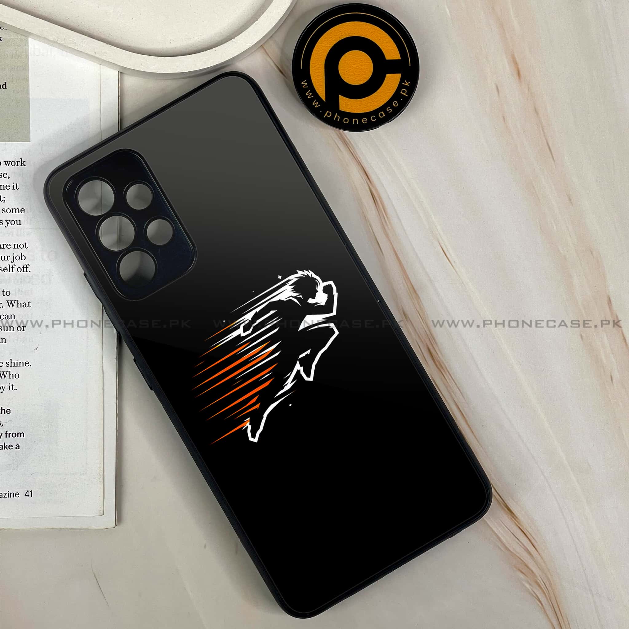 Galaxy A32 - Minimalistic Design Series - Premium Printed Glass soft Bumper shock Proof Case