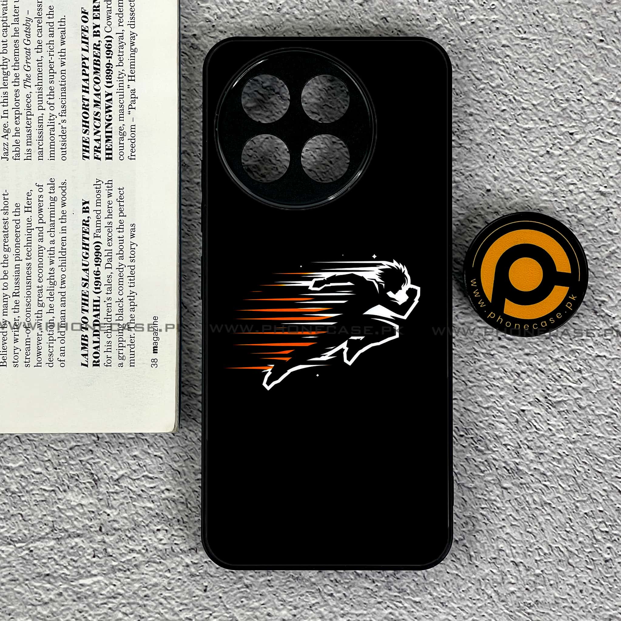 OnePlus 13R - Minimalistic Design Series - Premium Printed Glass soft Bumper shock Proof Case