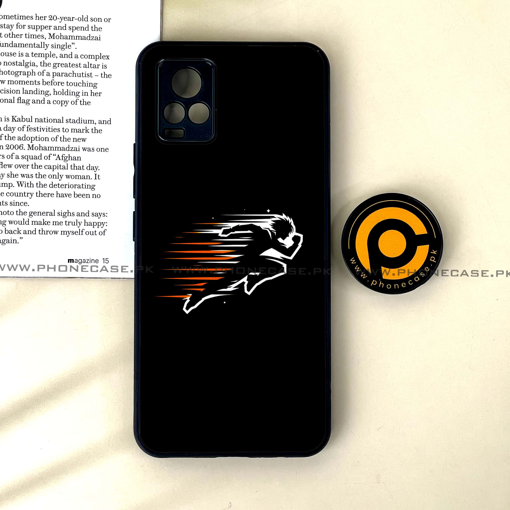 Vivo V20 - Minimalistic Design Series - Premium Printed Glass soft Bumper shock Proof Case