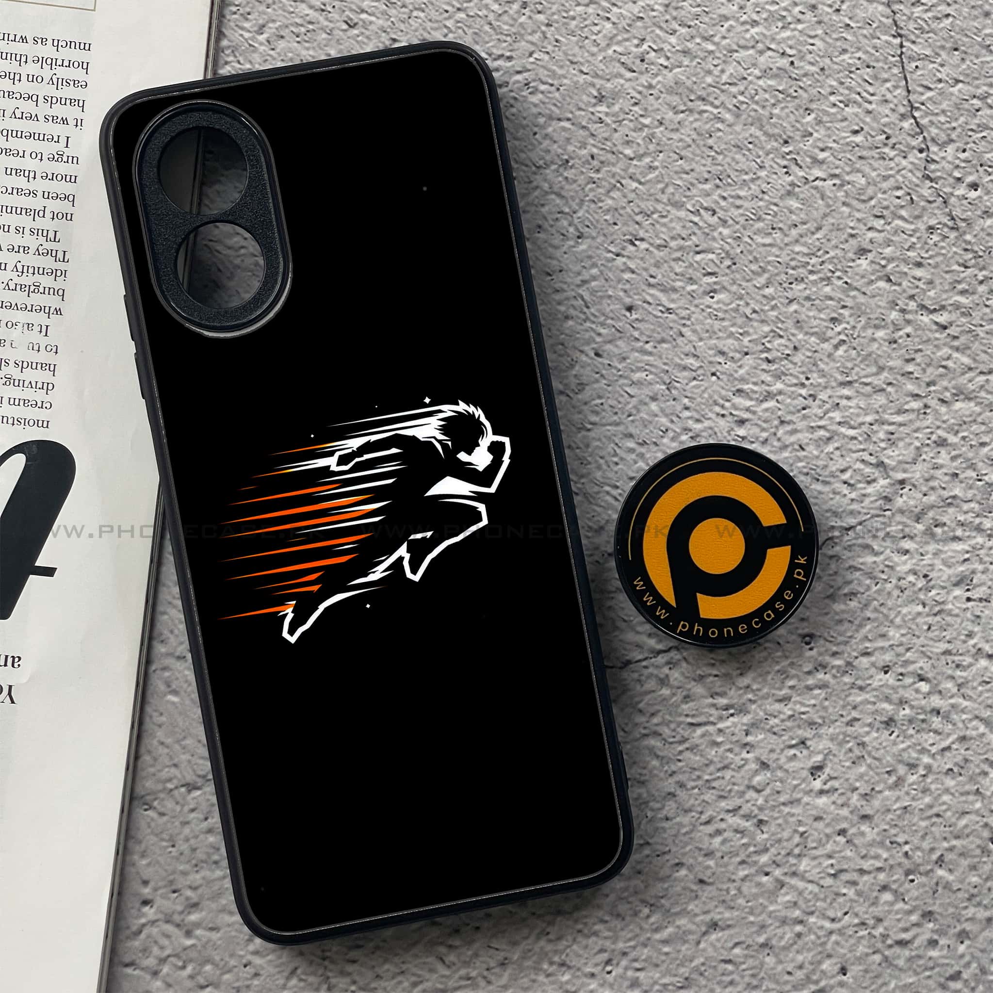 Oppo A18 4G - Minimalistic Design Series - Premium Metal  Printed soft Bumper shock Proof Case