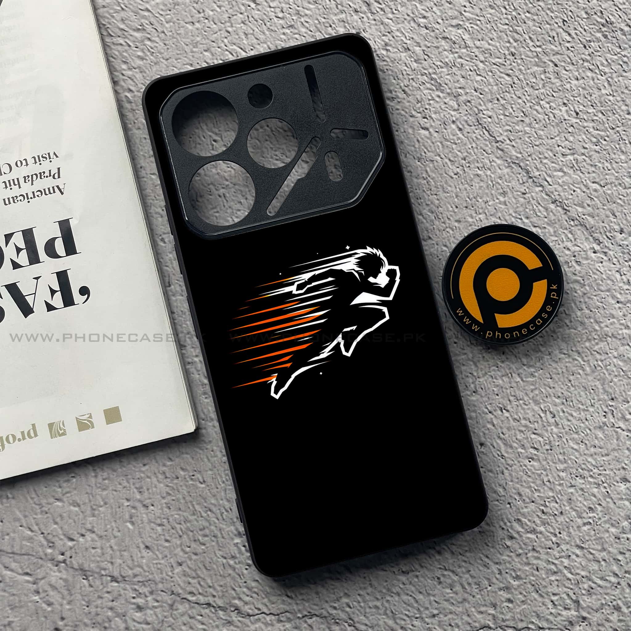 Tecno Pova 6 Pro - Minimalistic Design Series - Premium Printed Glass soft Bumper shock Proof Case