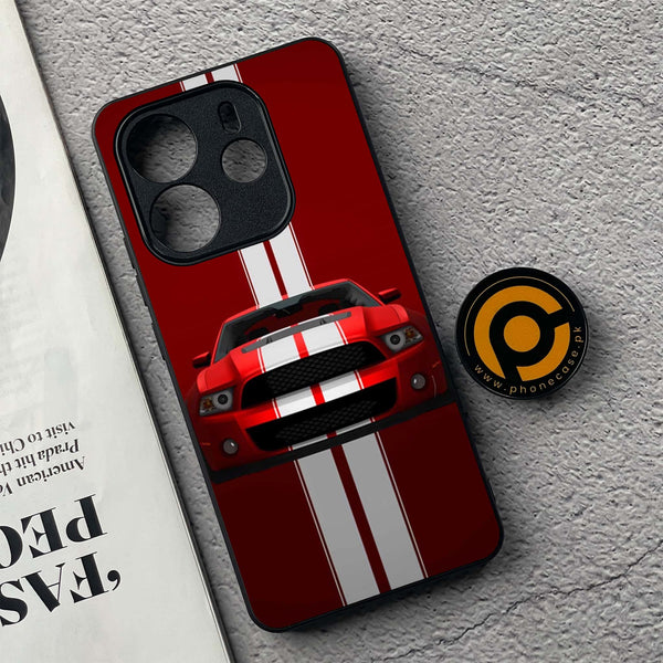 Xiaomi Redmi Note 14 - Muscle Racing Car - Premium Printed Glass soft Bumper Shock Proof Case