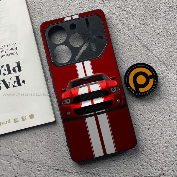 Tecno Pova 6 Pro - Muscle Racing Car - Premium Printed Glass soft Bumper Shock Proof Case