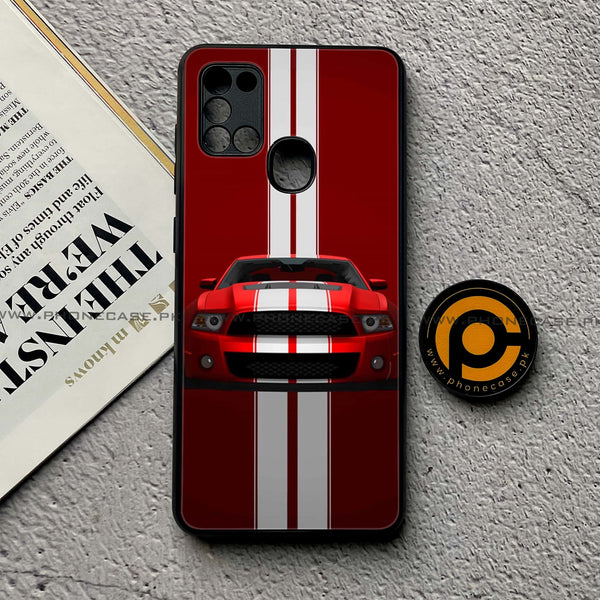 Samsung Galaxy A21s - Muscle Racing Car - Premium Printed Glass soft Bumper Shock Proof Case