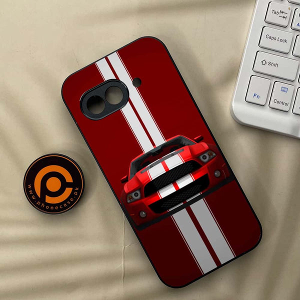 Google Pixel 9a - Red Muscle Car Thrill - Premium Metal Printed soft Bumper Shock Proof Case