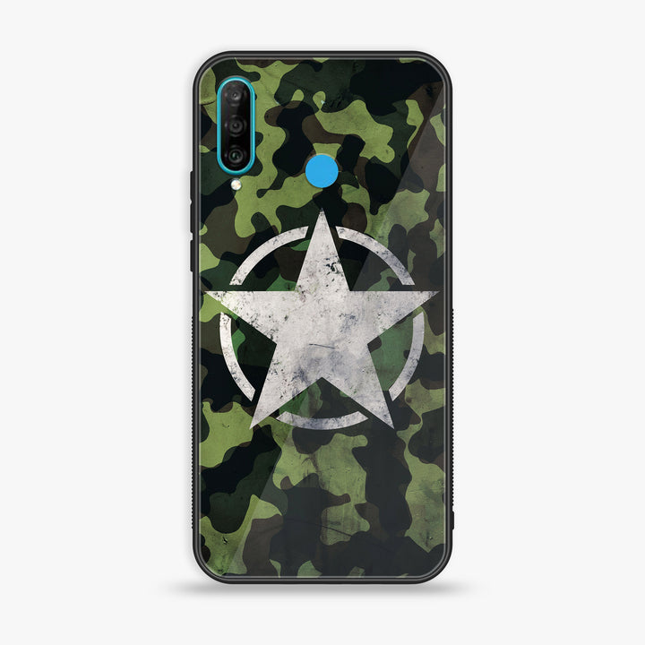 Huawei P30 lite- NDCOM - Premium Printed Glass soft Bumper Shock Proof Case