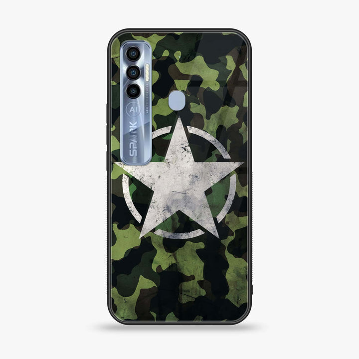 Tecno Spark 7 Pro - NDCOM - Premium Printed Glass soft Bumper Shock Proof Case
