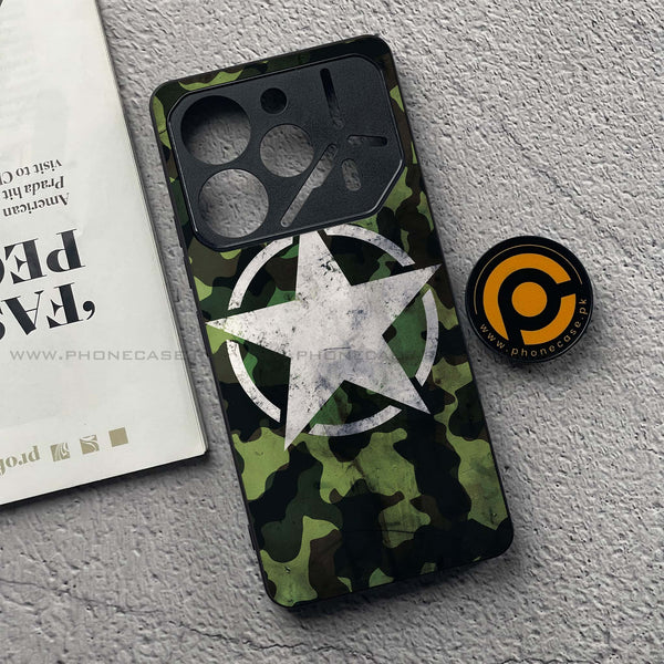Tecno Pova 6 Pro - NDCOM - Premium Printed Glass soft Bumper Shock Proof Case