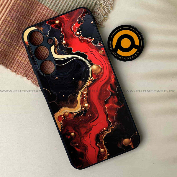 Red Gold Marble - Premium Printed Metal soft Bumper shock Proof Case All Models