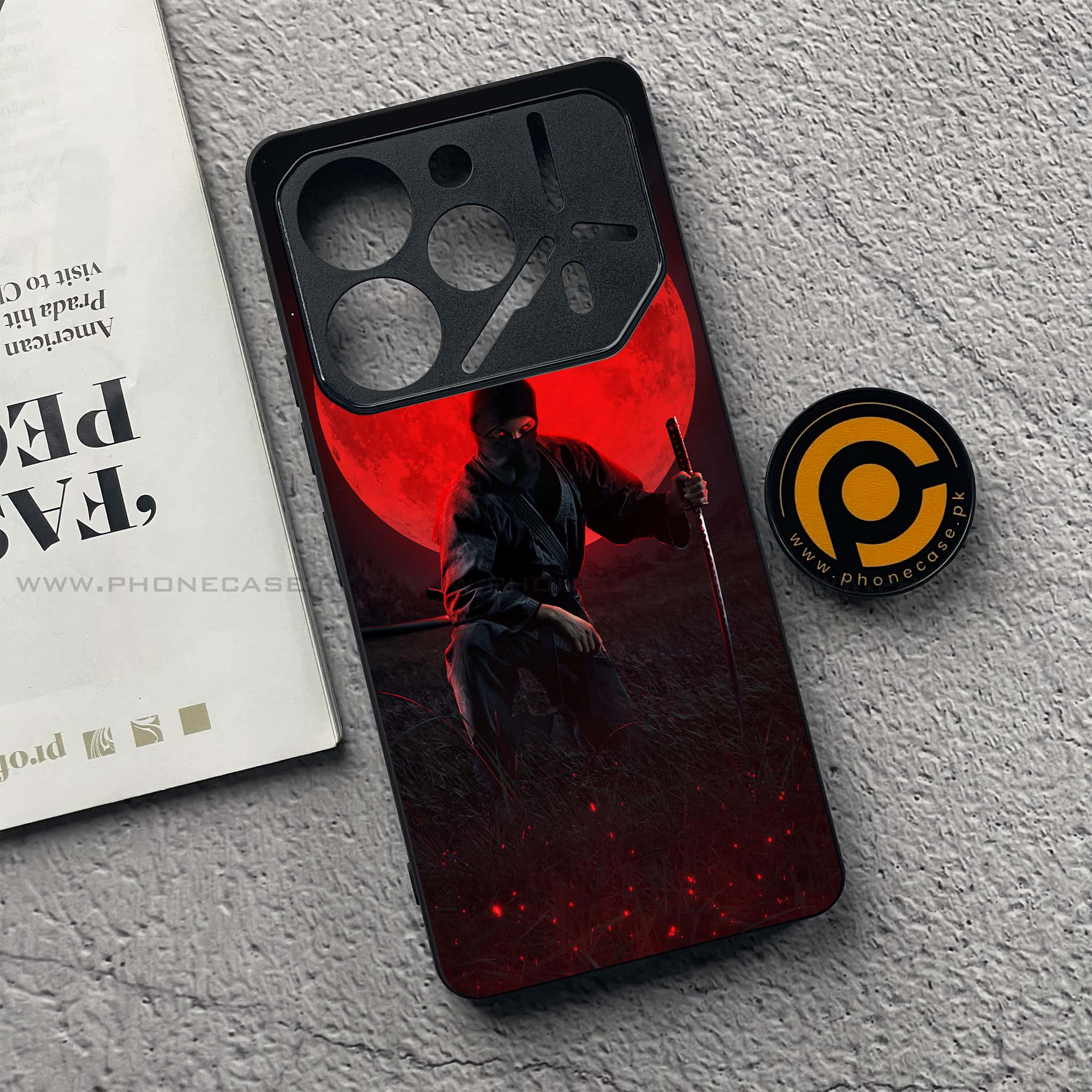 Tecno Pova 6 - Ninja Series - Premium Printed Glass soft Bumper shock Proof Case