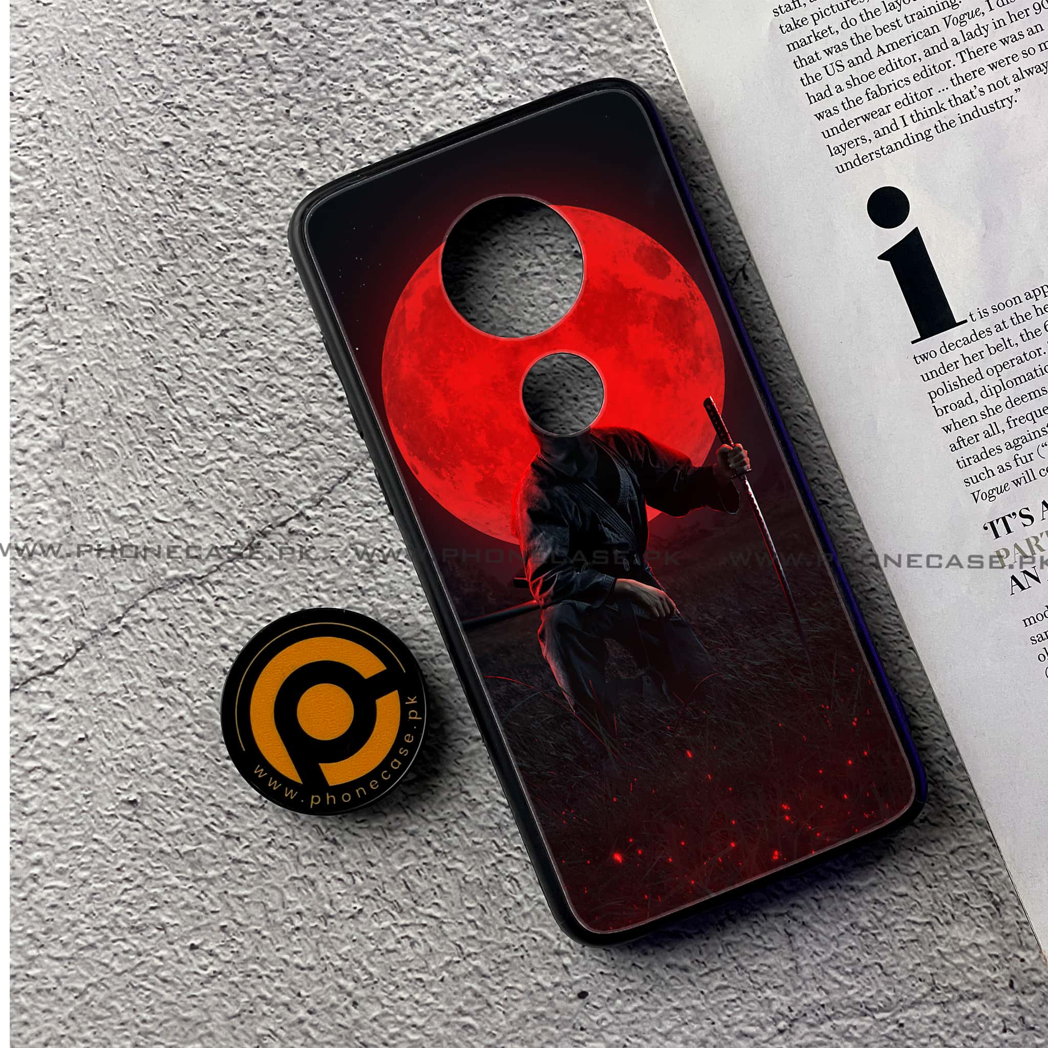 Moto G7 - Ninja Series - Premium Printed Glass soft Bumper shock Proof Case