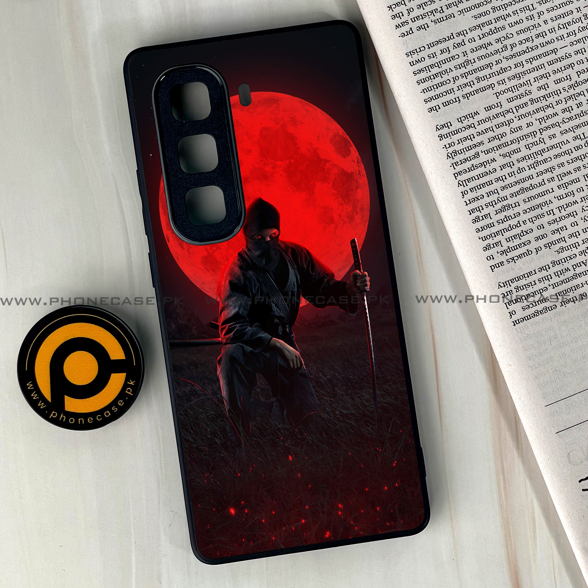 Infinix Hot 50 Pro Plus - Ninja Series - Premium Printed Glass soft Bumper shock Proof Case