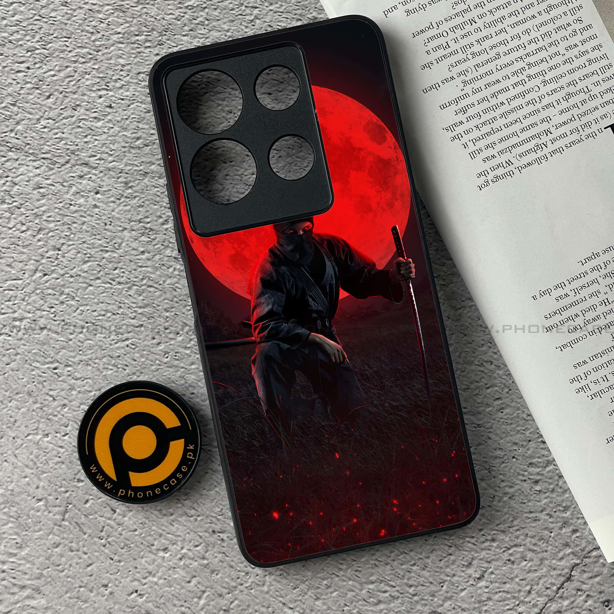 Infinix Note 30 - Ninja Series - Premium Printed Glass soft Bumper shock Proof Case