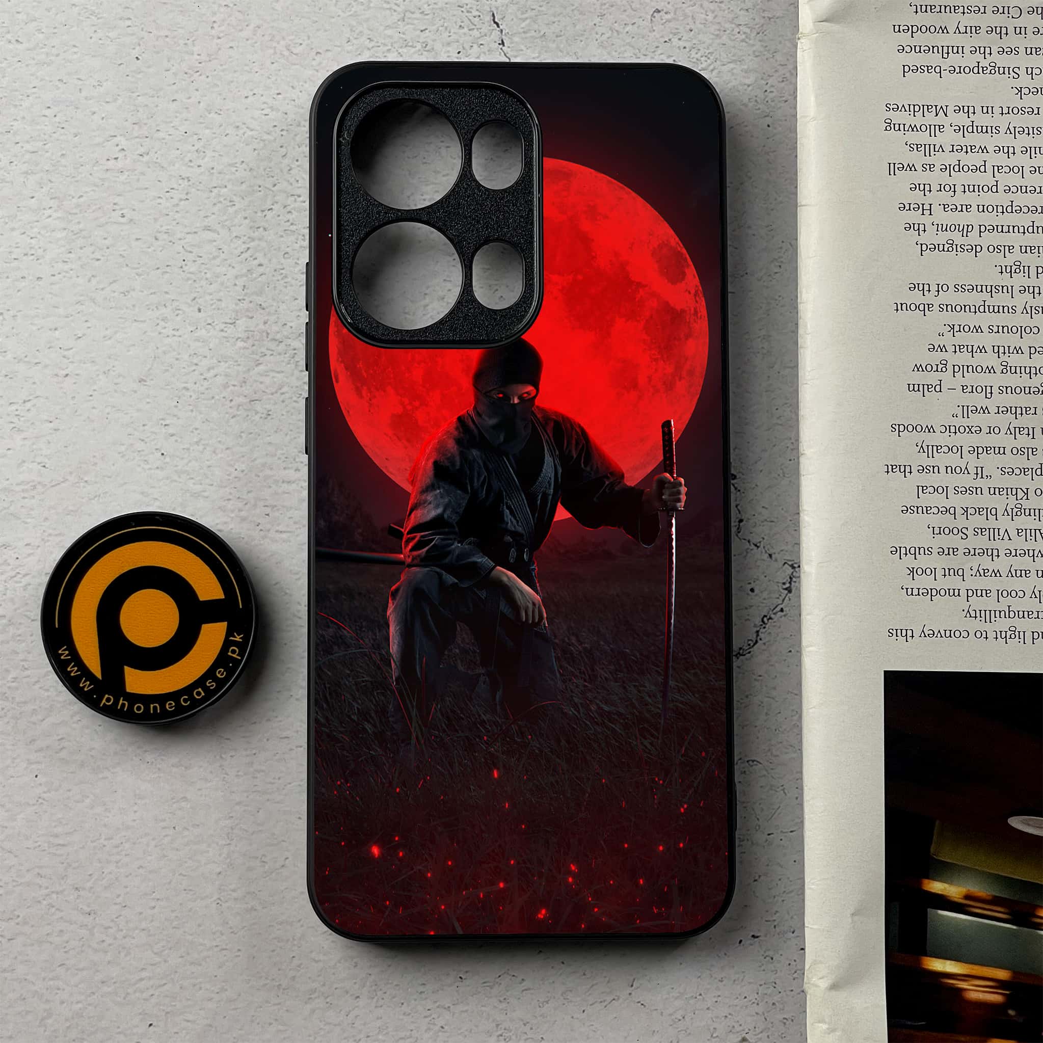 Oppo Reno 13 Pro - Ninja Series - Premium Metal Printed Soft Bumper Shockproof Case