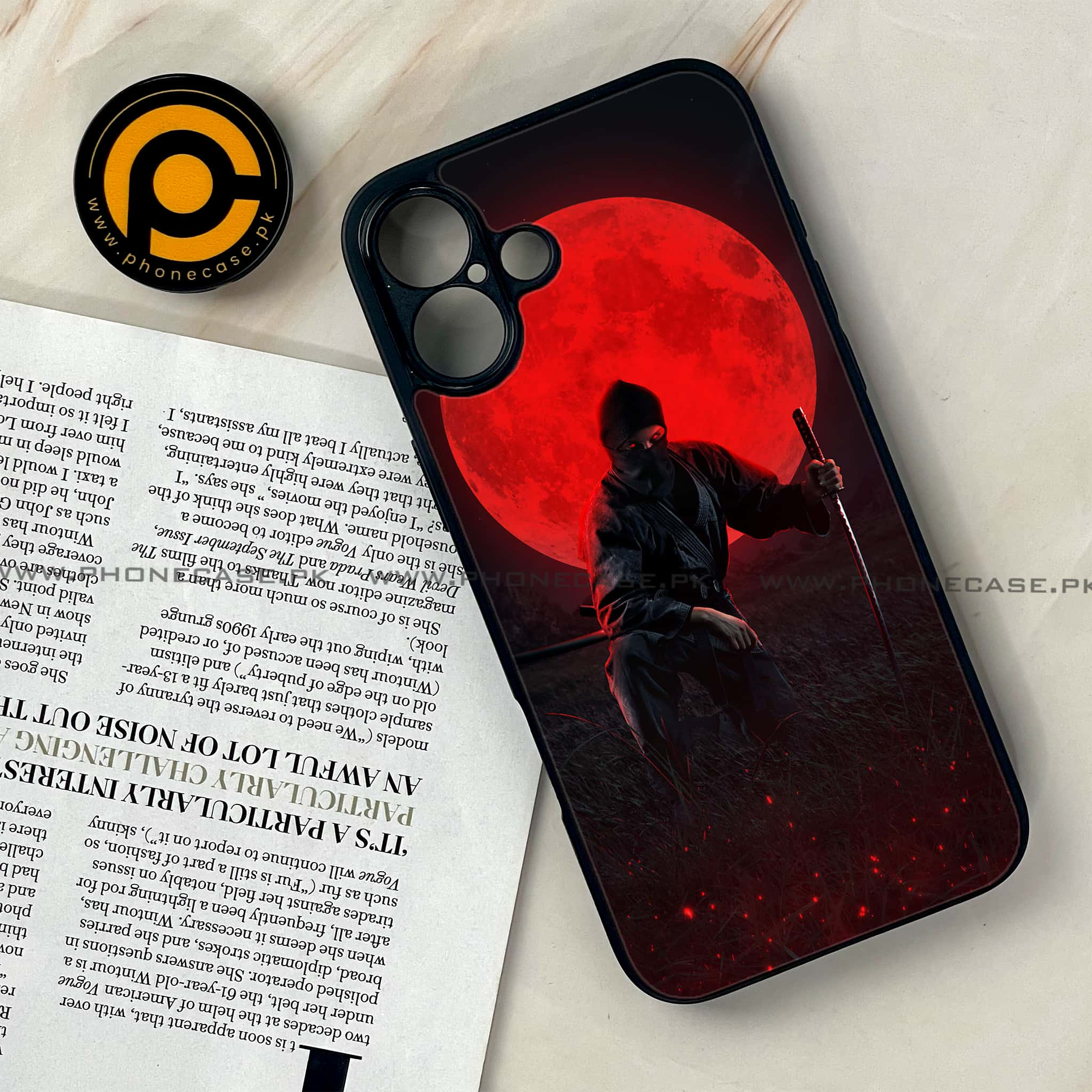 iPhone 16 Plus - Ninja Series - Premium Printed Glass soft Bumper shock Proof Case