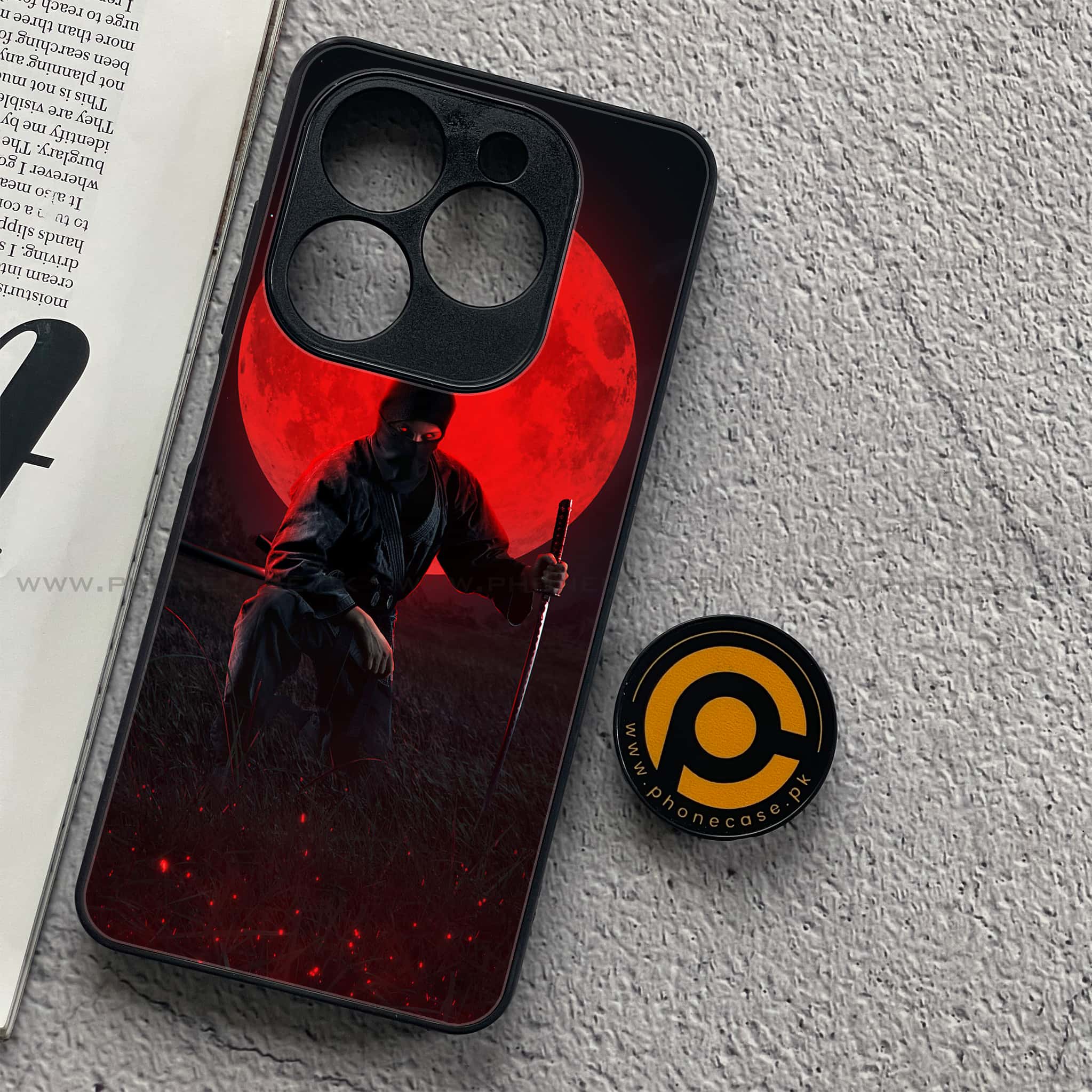 Tecno Spark 20C - Ninja Series - Premium Printed Glass soft Bumper shock Proof Case