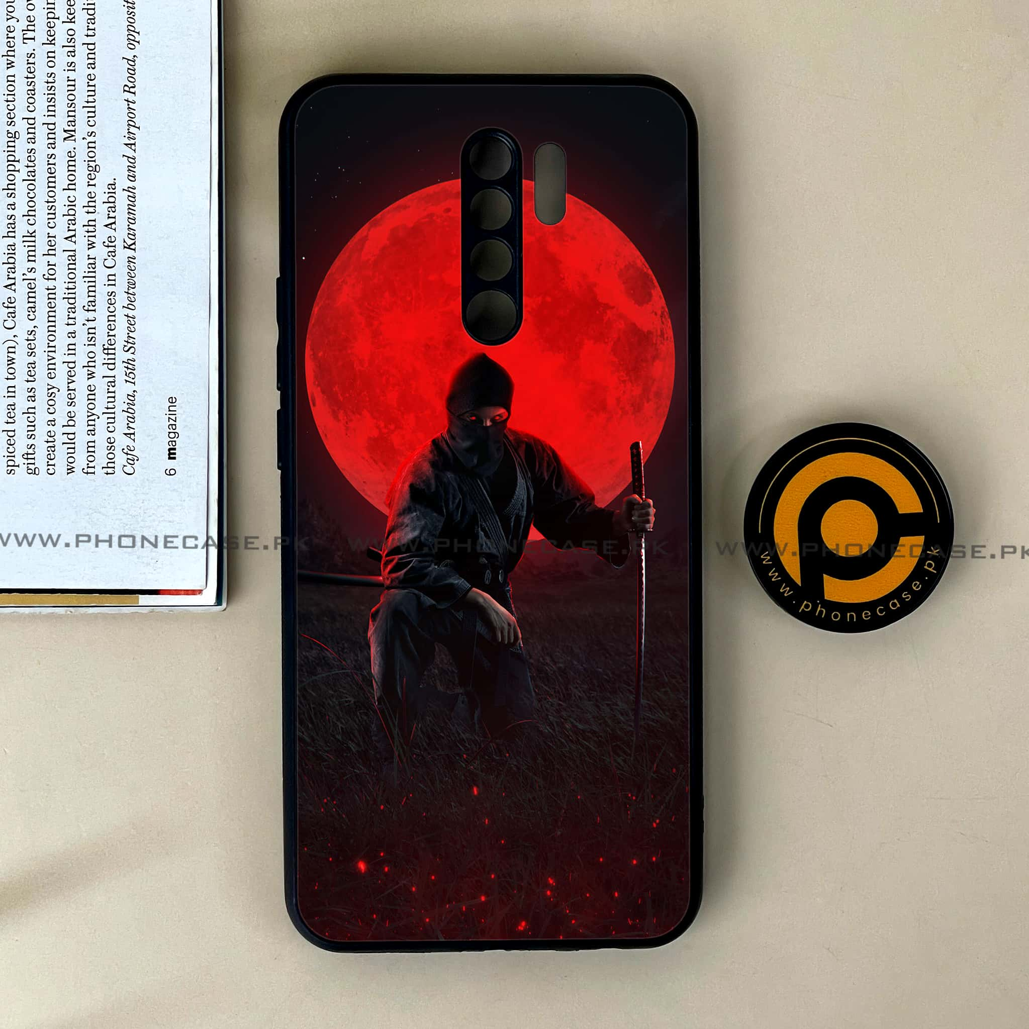 Xiaomi Redmi 9 - Ninja Series - Premium Printed Glass soft Bumper shock Proof Case