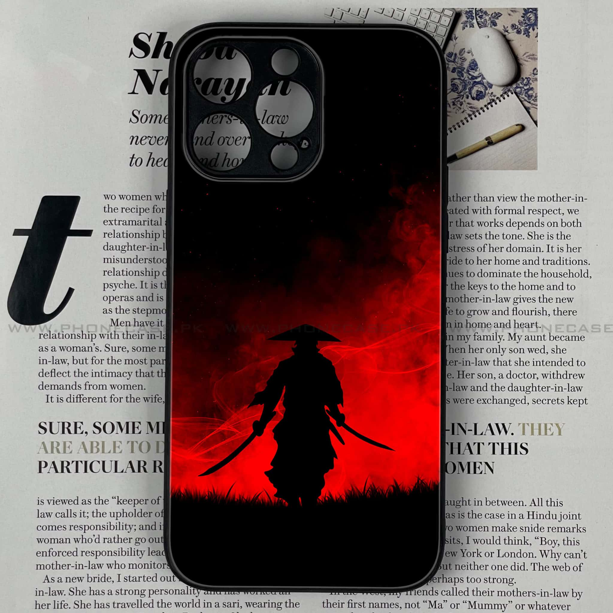 IPHONE 14 PRO - Ninja Series - Premium Printed Glass soft Bumper shock Proof Case