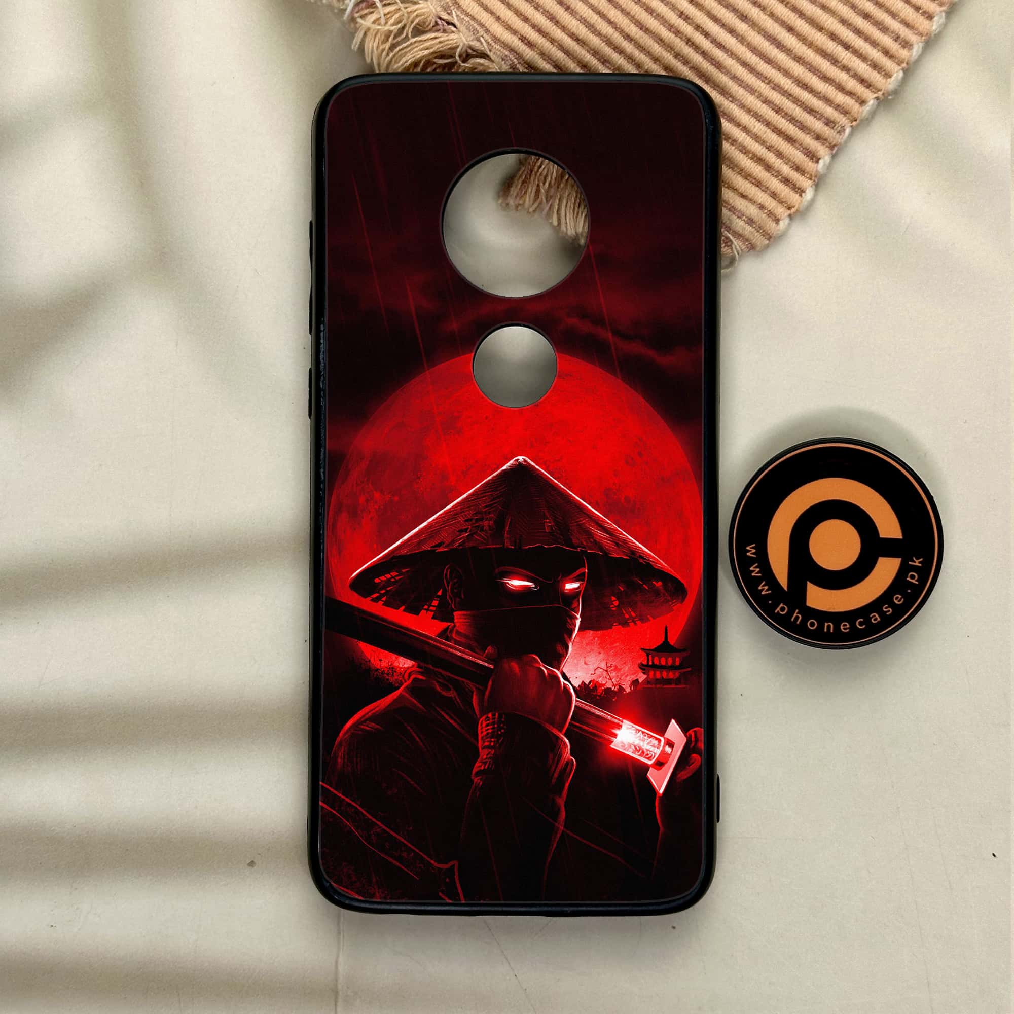 Moto G7 - Ninja Series - Premium Printed Glass soft Bumper shock Proof Case
