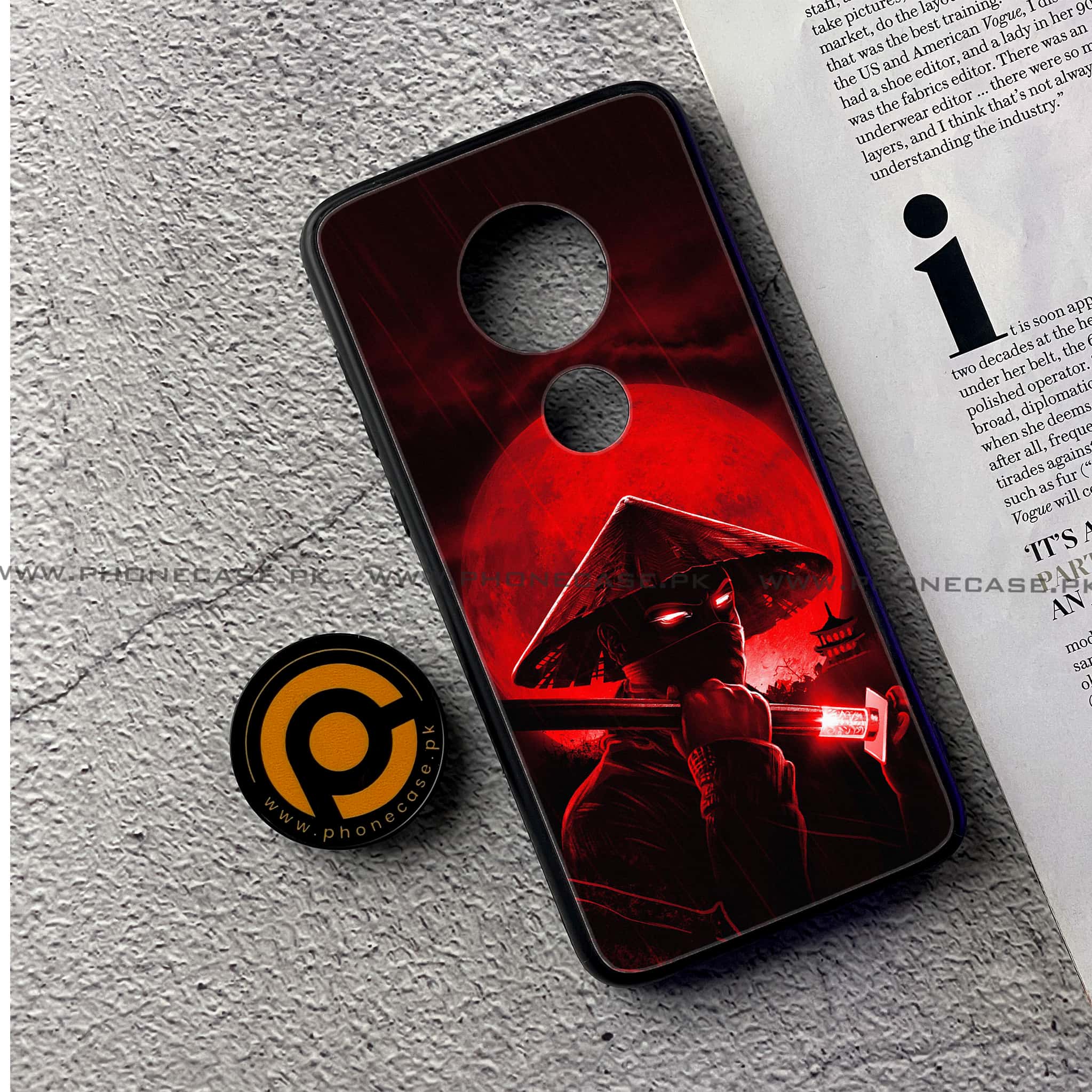Moto G7 - Ninja Series - Premium Printed Glass soft Bumper shock Proof Case