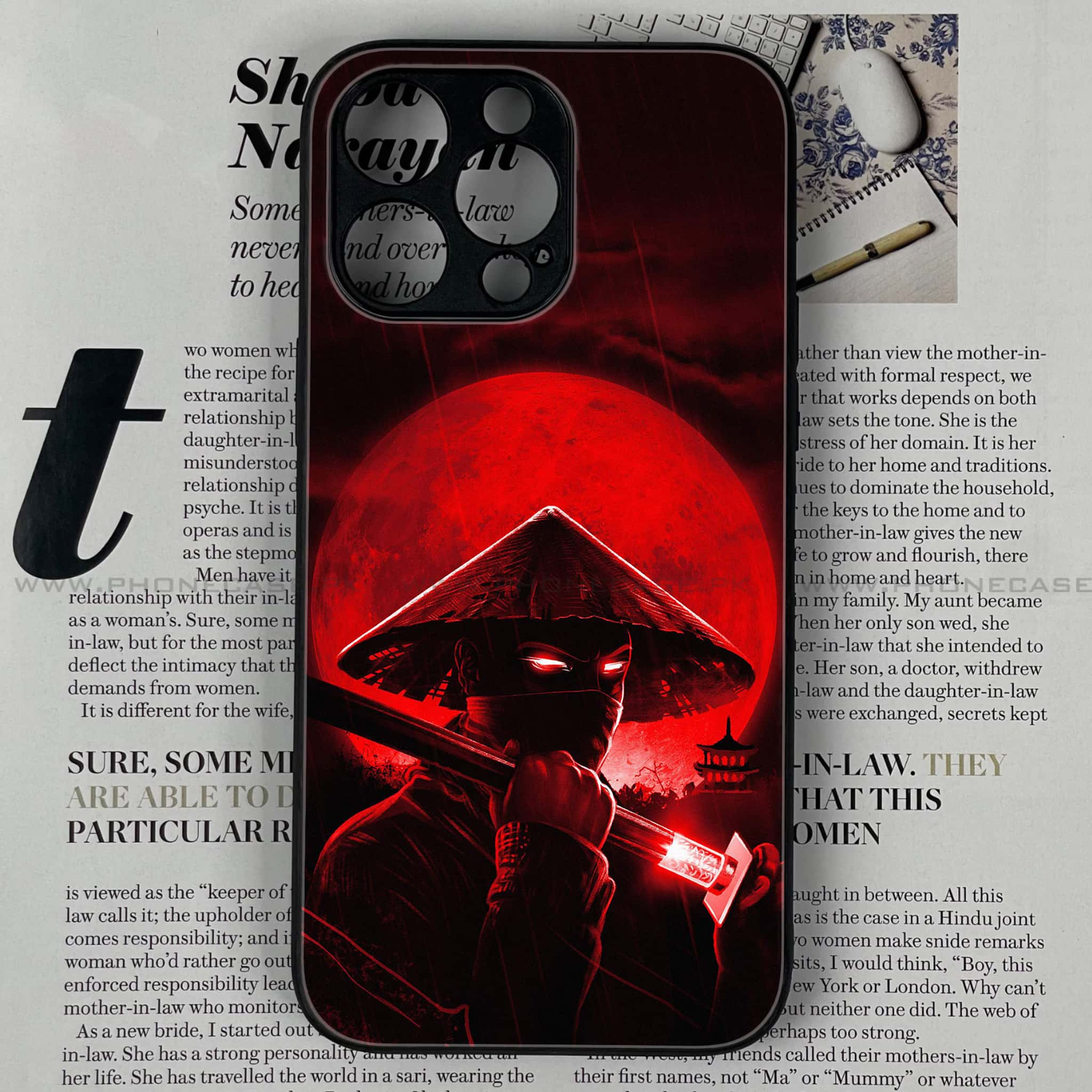 IPHONE 14 PRO - Ninja Series - Premium Printed Glass soft Bumper shock Proof Case