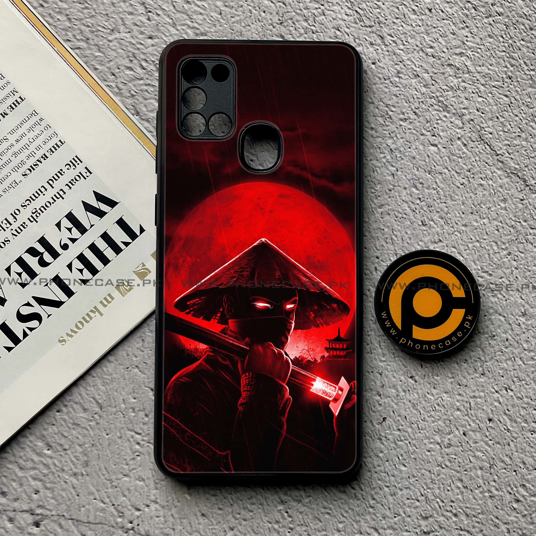 Galaxy A21s - Ninja Series - Premium Printed Glass soft Bumper shock Proof Case