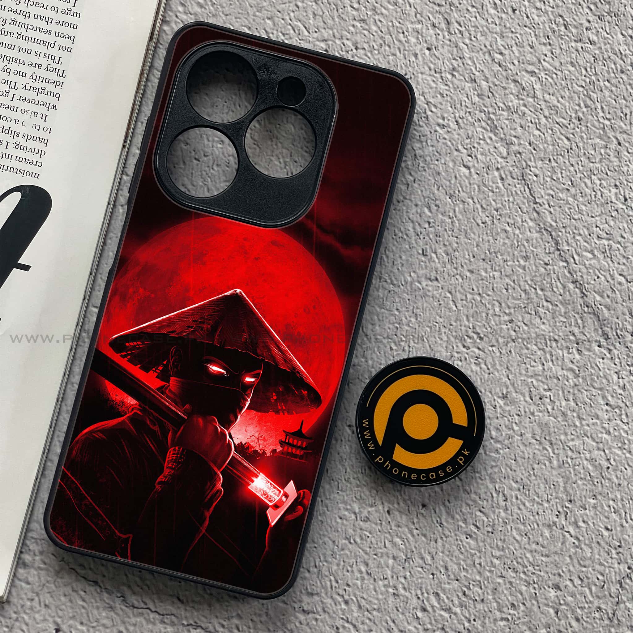 Tecno Spark 20C - Ninja Series - Premium Printed Glass soft Bumper shock Proof Case