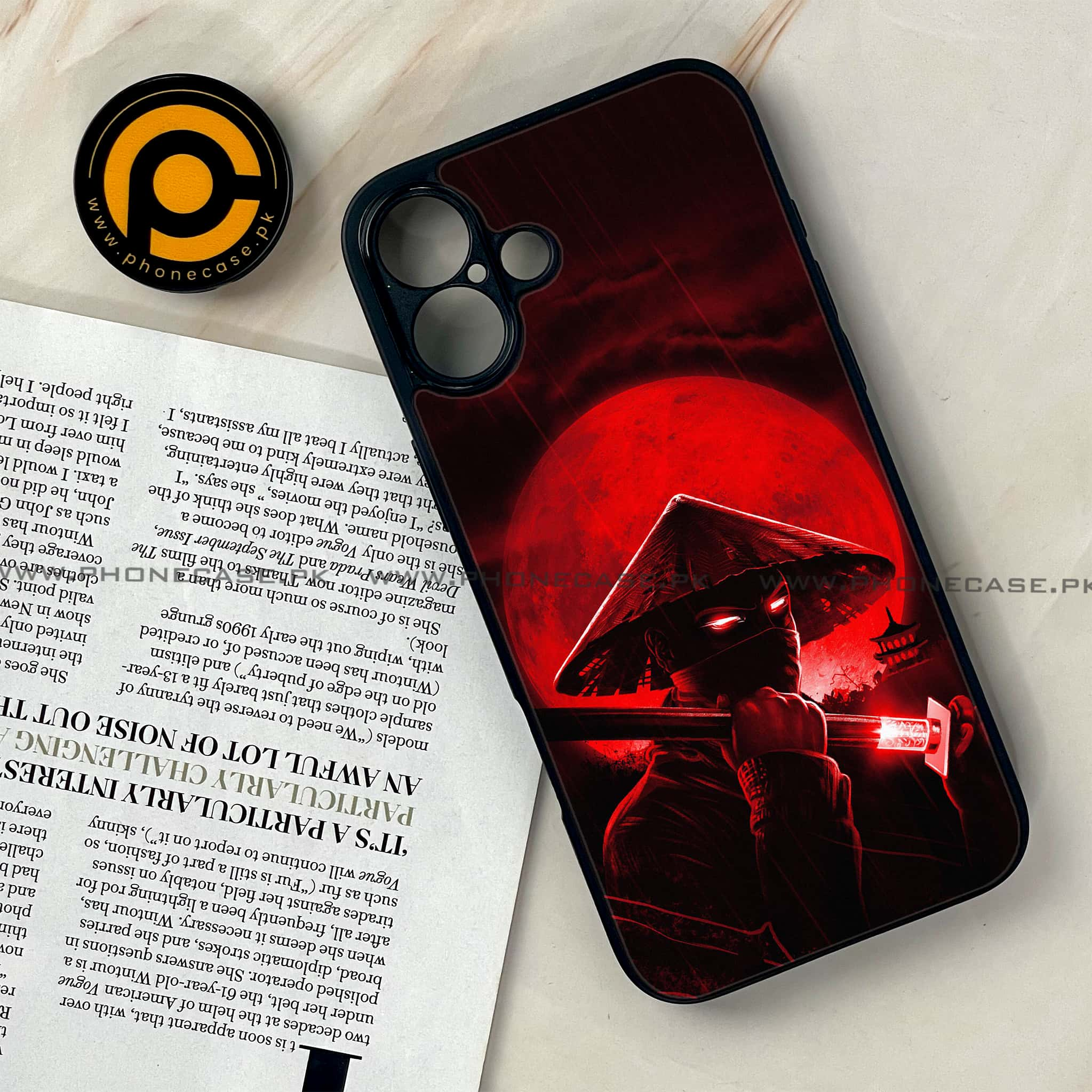 iPhone 16 Plus - Ninja Series - Premium Printed Glass soft Bumper shock Proof Case