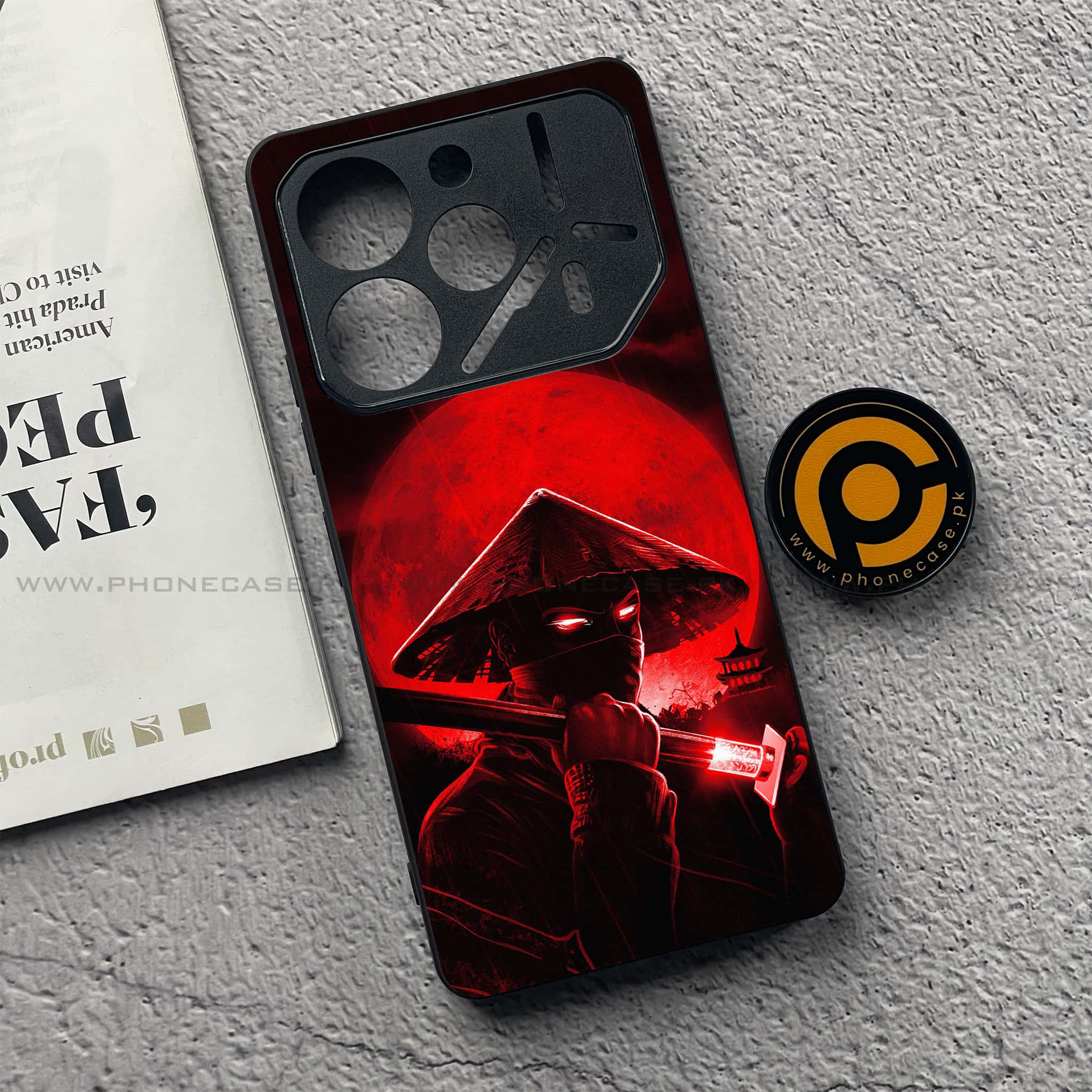 Tecno Pova 6 - Ninja Series - Premium Printed Glass soft Bumper shock Proof Case