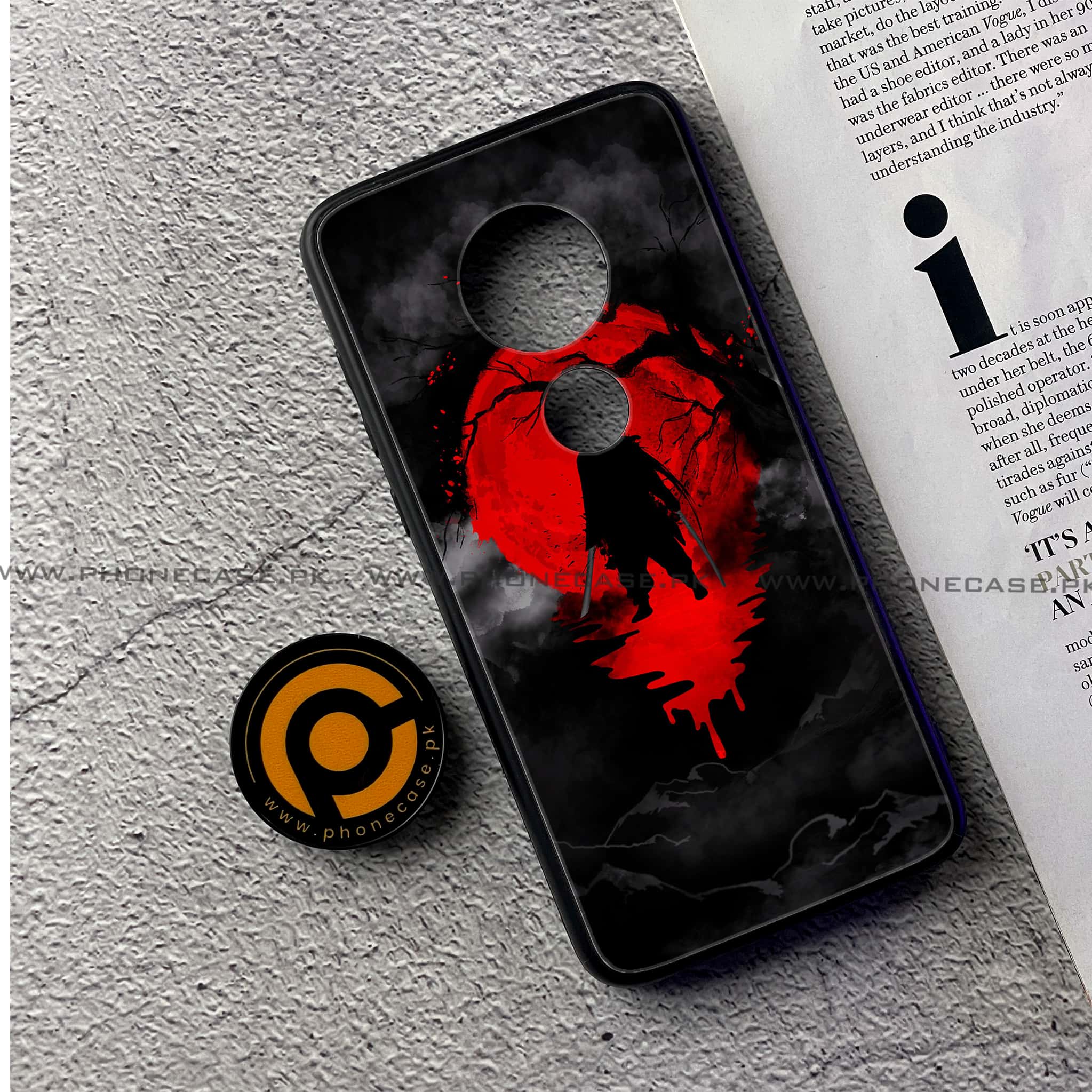 Moto G7 - Ninja Series - Premium Printed Glass soft Bumper shock Proof Case