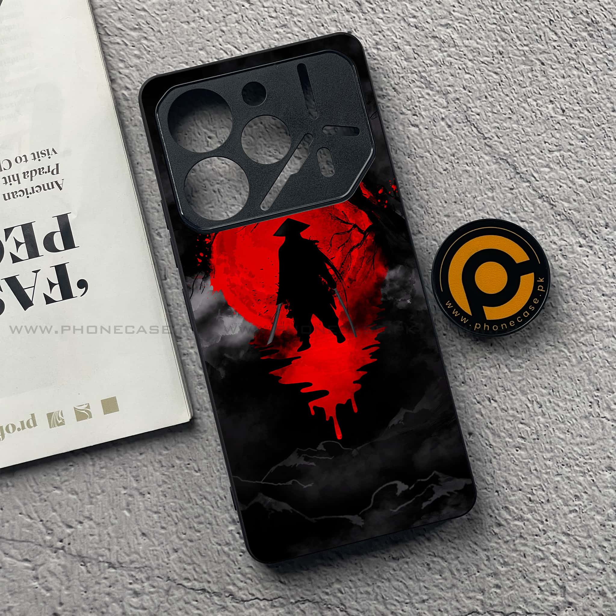 Tecno Pova 6 Pro - Ninja Series - Premium Printed Glass soft Bumper shock Proof Case