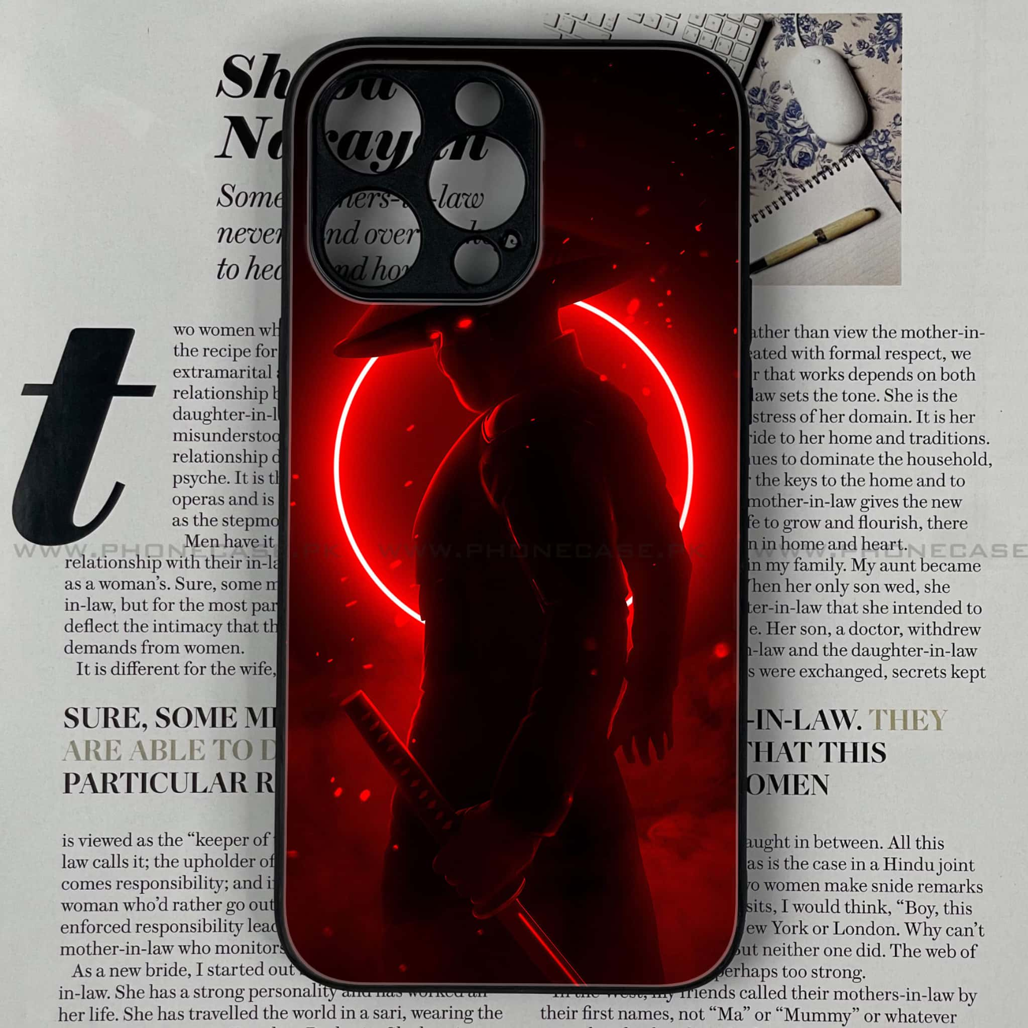 IPHONE 14 PRO - Ninja Series - Premium Printed Glass soft Bumper shock Proof Case